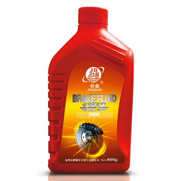 劲彪红色扁瓶制动液DOT3-800g